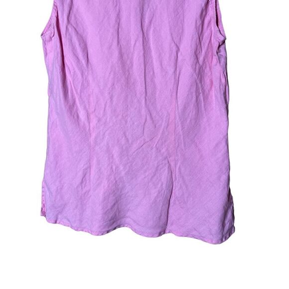Vintage Edward Irish Linen Pink Sleeveless Embroidered Blouse Size M - Picture 7 of 7